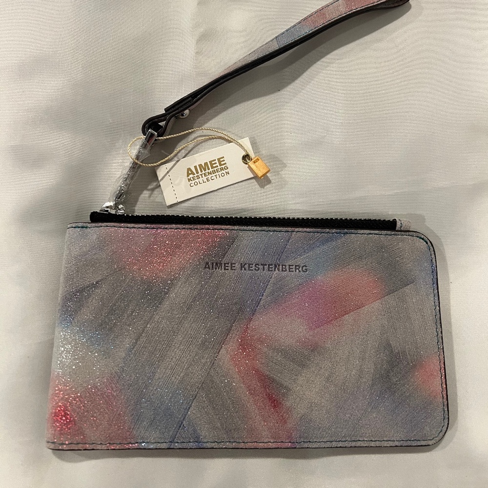 Aimee Kestenberg Wallet Wristlet Violet Brushed Metallic Muti *NWT*